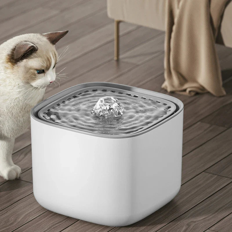 3L Automatic Cat Water Fountain with Recirculating Filter - Elegant Design & Quiet USB Operation-My Little Pet