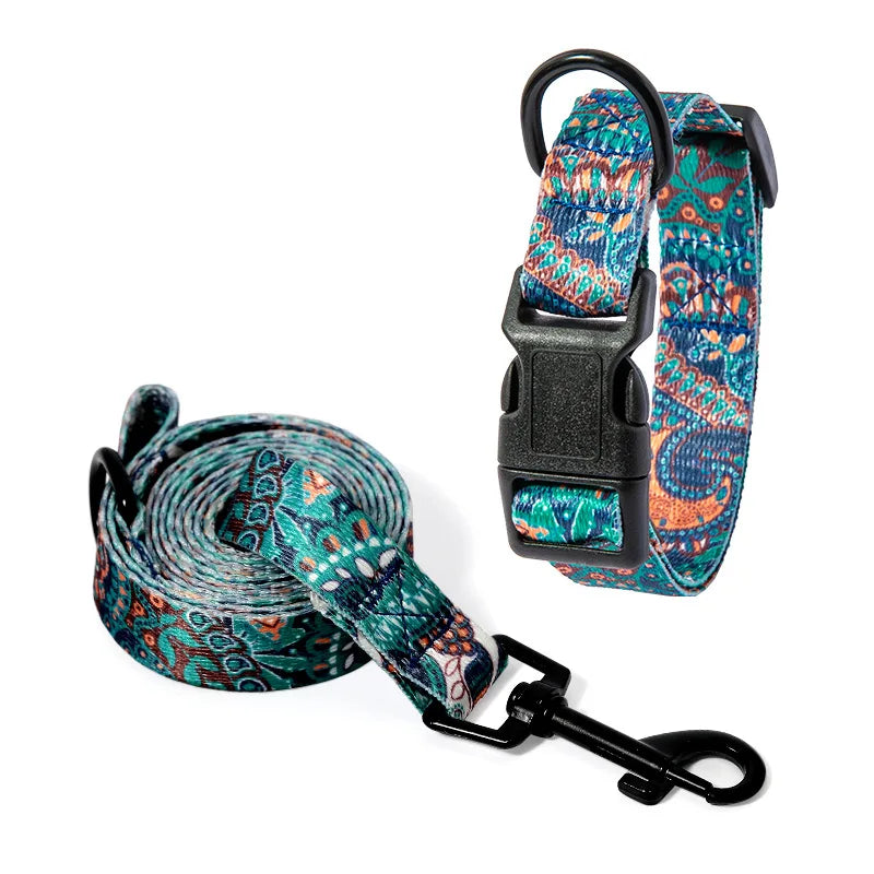 Bohemia Style Adjustable Pet Collar and Leash Set-My Little Pet