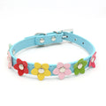 Floral Faux Leather Pet Collar for Dogs and Cats-My Little Pet