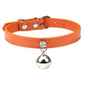 Customizable PU Leather Cat Collar with Bell and Engraving Options-My Little Pet