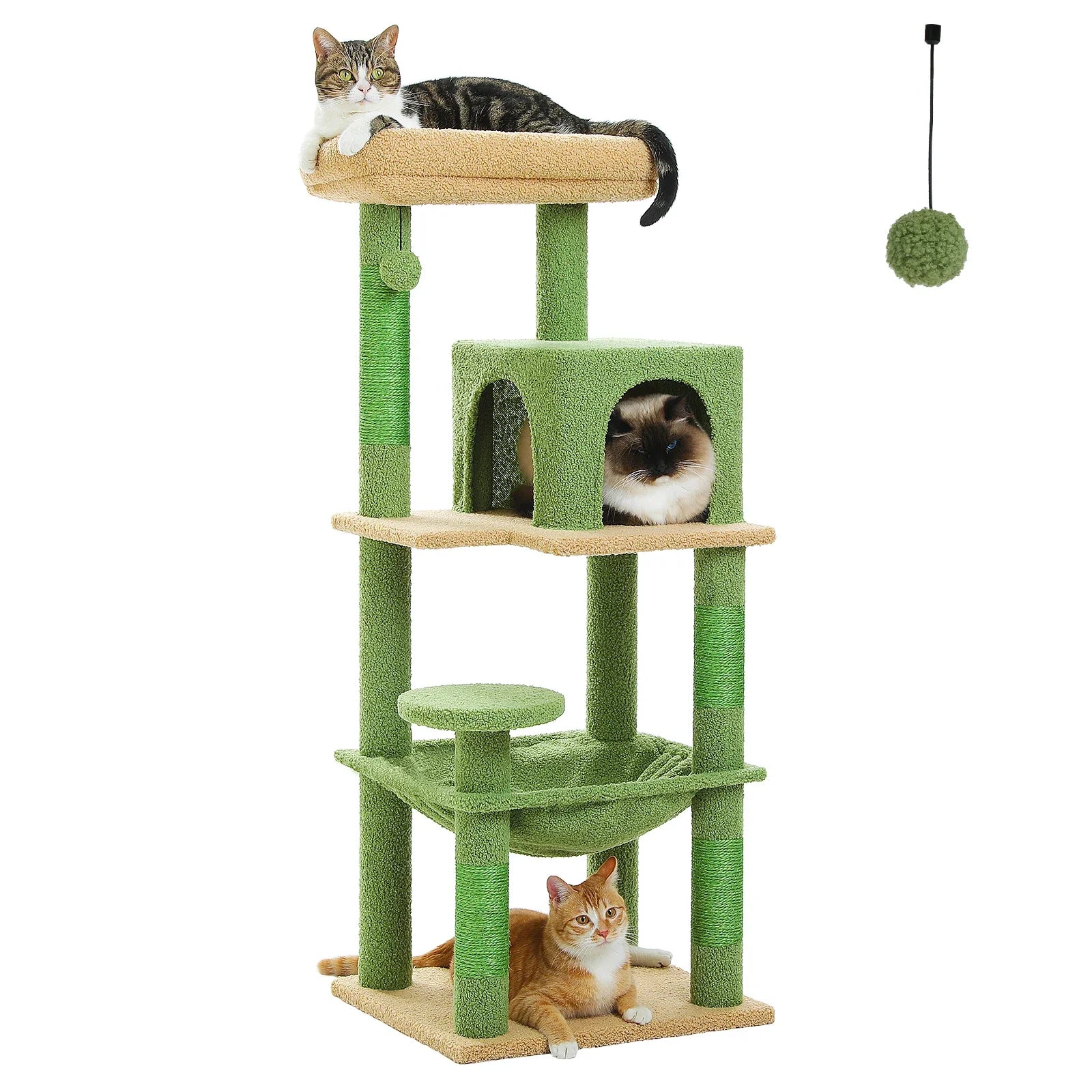 5-Level Indoor Cat Tree with Metal Frame and Top Perch-My Little Pet