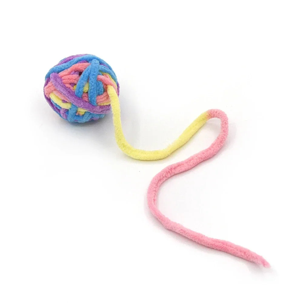 Colorful Wool Cat Toy Balls - Chewable and Self-Entertaining-My Little Pet