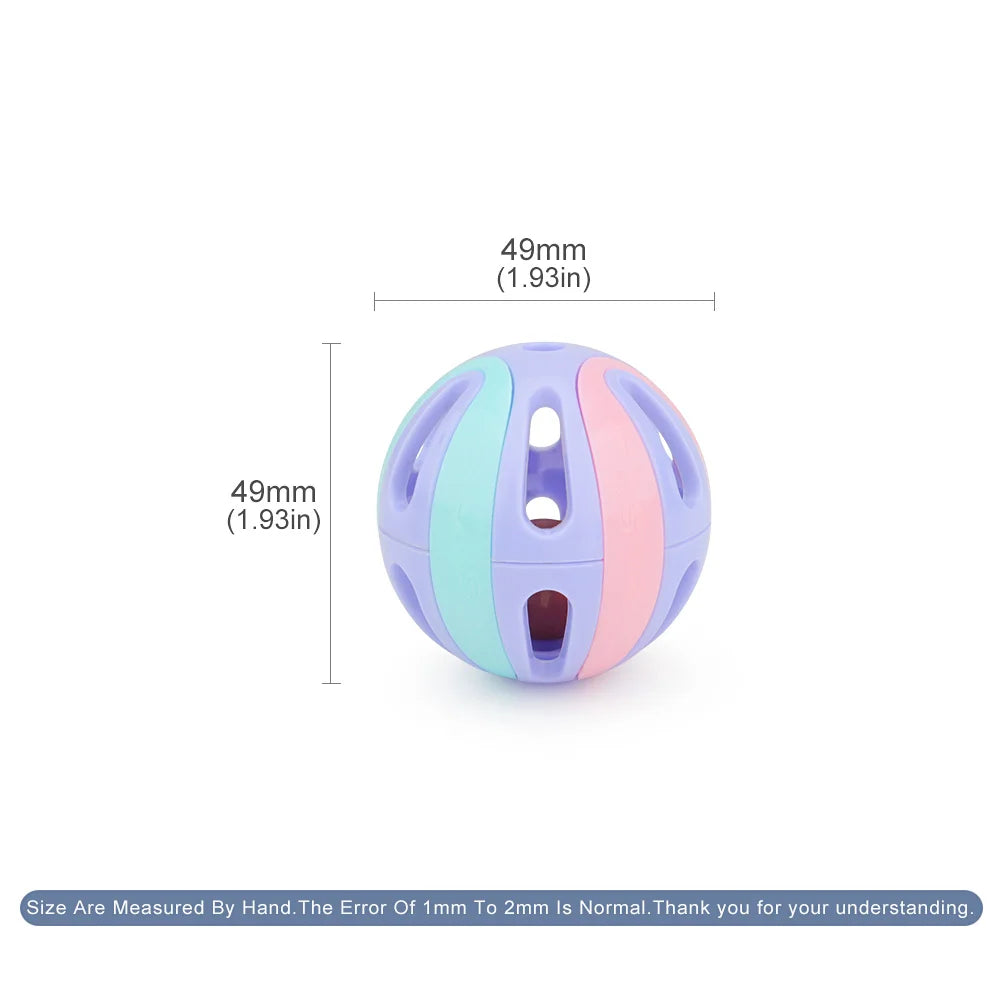 6-Pack Colorful Plastic Ball Cat Toys with Bells-My Little Pet