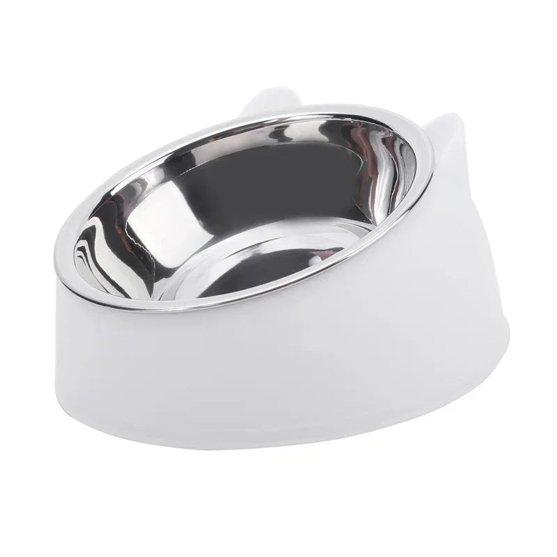Non-Slip Cat Bowl with Stainless Steel Insert – Cute Ear Design-My Little Pet