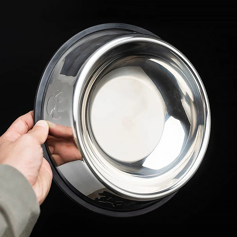 Premium Stainless Steel Pet Food Bowl with Non-Slip Rubber Base-My Little Pet