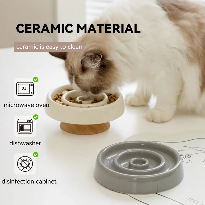 Ceramic Slow Feeder Bowl for Cats and Small Dogs-My Little Pet