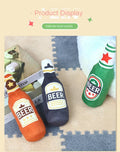 Durable Plush Dog Toy in Beer Bottle Shape - Fun and Safe Teeth Cleaning-My Little Pet