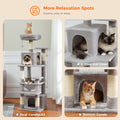 Deluxe Cat Tree Tower for Large Cats - 136cm Height with Hammocks, Condos, and Scratching Posts-My Little Pet