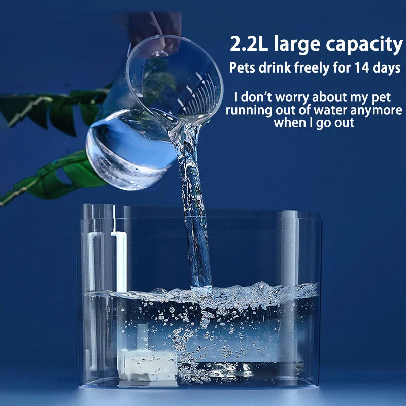 USB Electric Cat Water Fountain with Cat Ear Design and Quiet Pump-My Little Pet