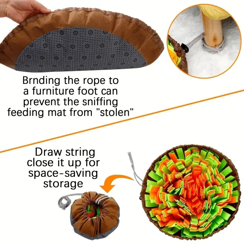 Foldable Felt Snuffle Mat for Dogs - Interactive Slow Feeding Training Toy-My Little Pet