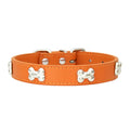 Bone-Accented Leather Dog Collar – Durable and Stylish for Pets - My Little Pet