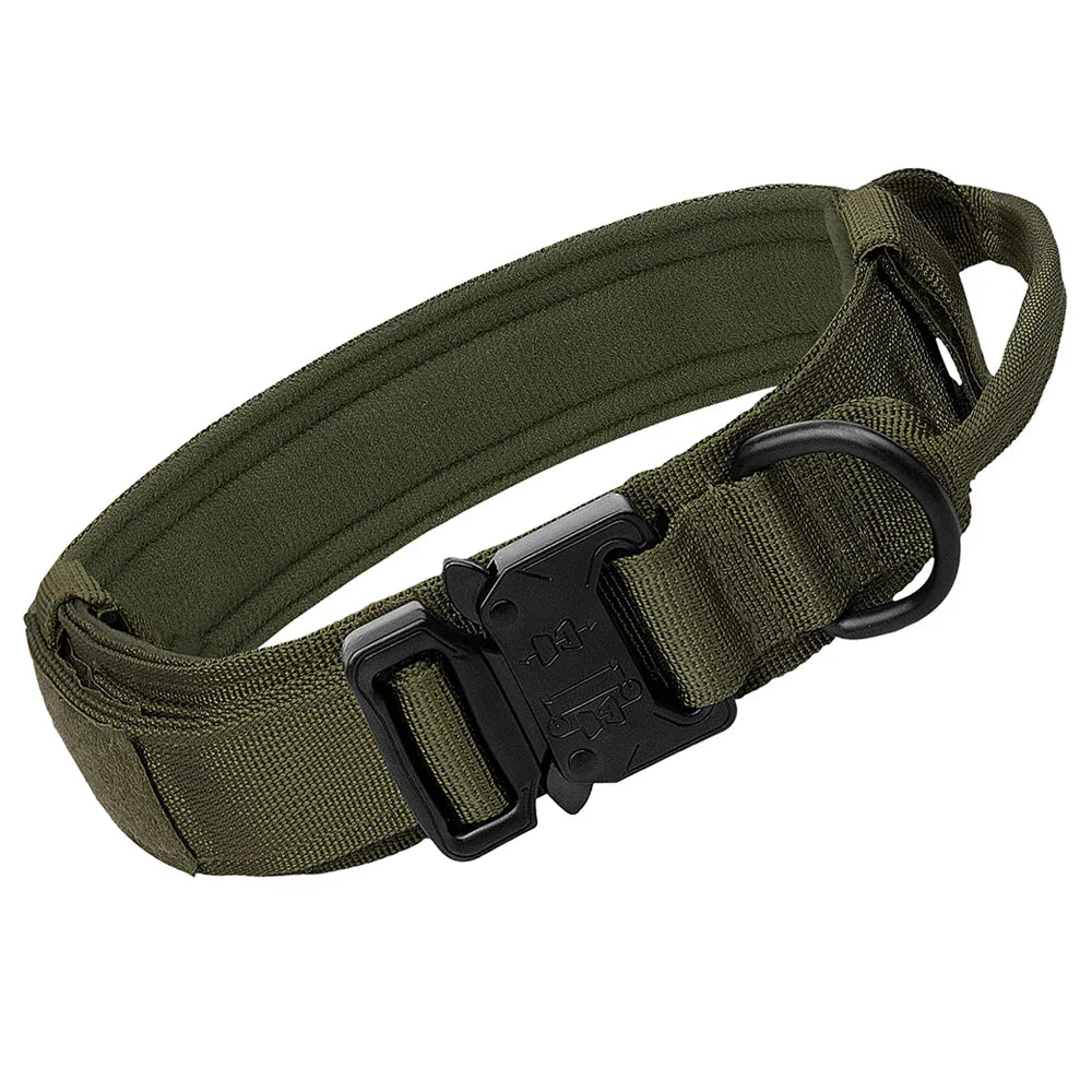 Heavy Duty Tactical Dog Collar with Handle – Military K9 Collar for Medium and Large Dogs - My Little Pet