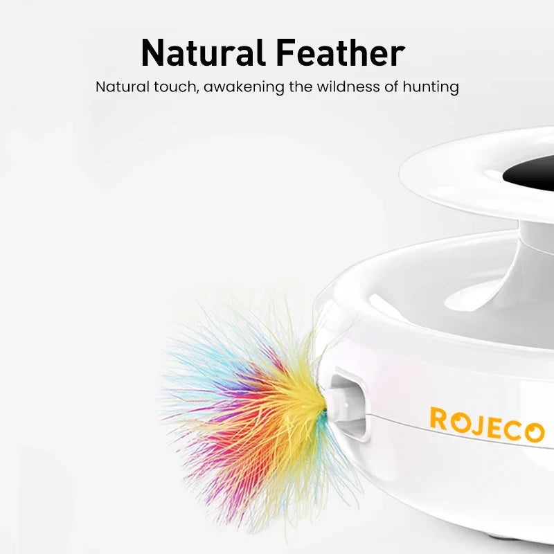 ROJECO 2-in-1 Interactive Cat Toy Set with Automatic Feather and Fun Ball-My Little Pet
