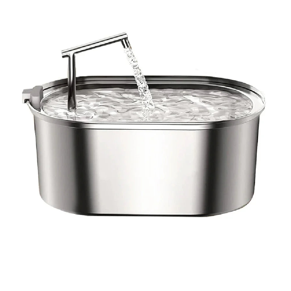 Automatic Stainless Steel Pet Water Fountain with Dual Filtration-My Little Pet