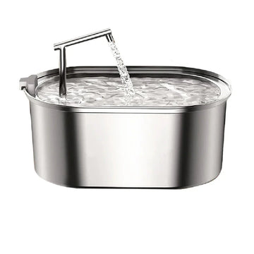 Automatic Stainless Steel Pet Water Fountain with Dual Filtration-My Little Pet