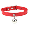 Customizable PU Leather Cat Collar with Bell and Engraving Options-My Little Pet