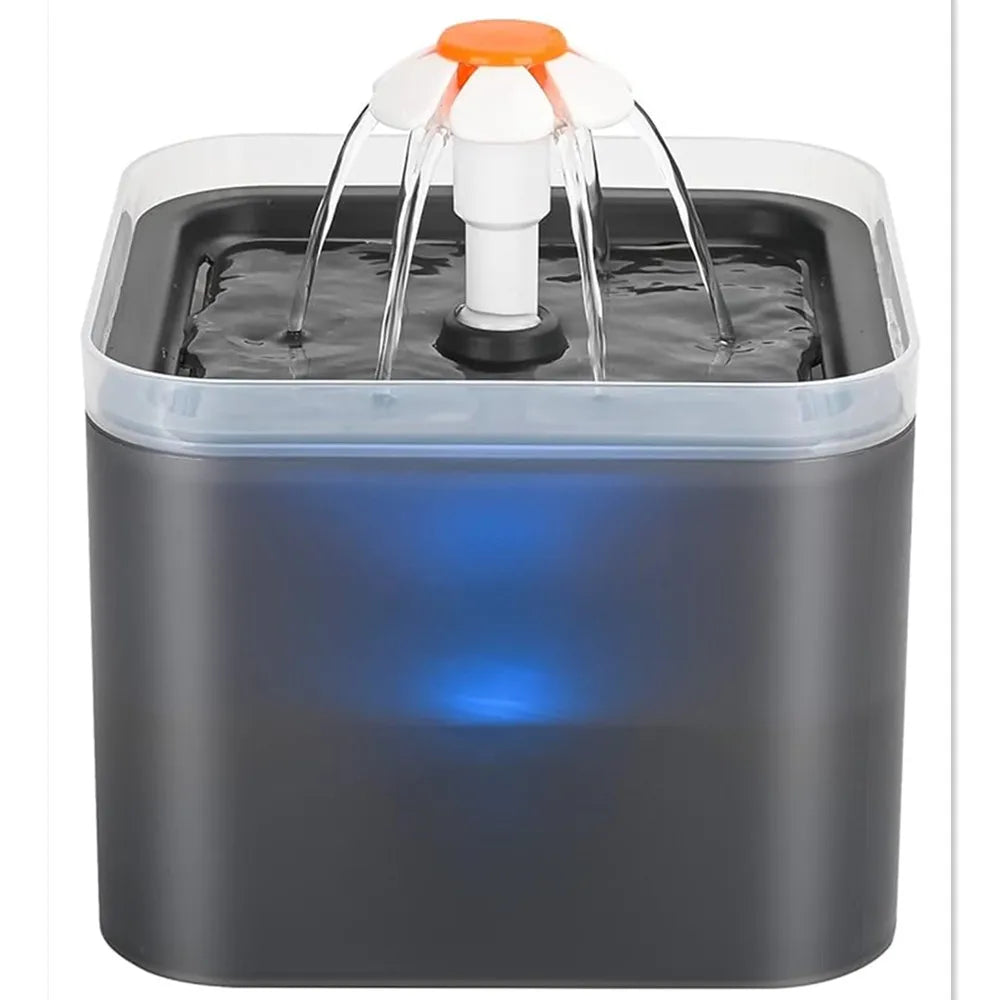 Automatic Cat Water Fountain with LED Light and 2L Capacity-My Little Pet