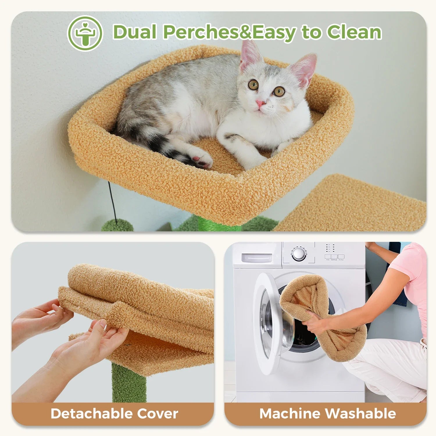 Deluxe Cat Tree Tower for Large Cats - 136cm Height with Hammocks, Condos, and Scratching Posts-My Little Pet