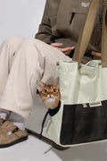 Portable Canvas Cat Carrier Bag - Shoulder Sling Travel Handbag for Pets-My Little Pet