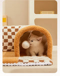 Cozy Cat Bed with Play Tunnel - Multifunctional Pet House & Mat-My Little Pet