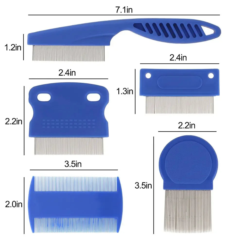 6-Piece Professional Pet Grooming Comb Set for Dogs and Cats-My Little Pet