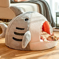 Warm Cat Beds - Cartoon Shark Pet Cave, Sweet Kittens Basket Cushion, Cat Pillow Mat Tent-My Little Pet