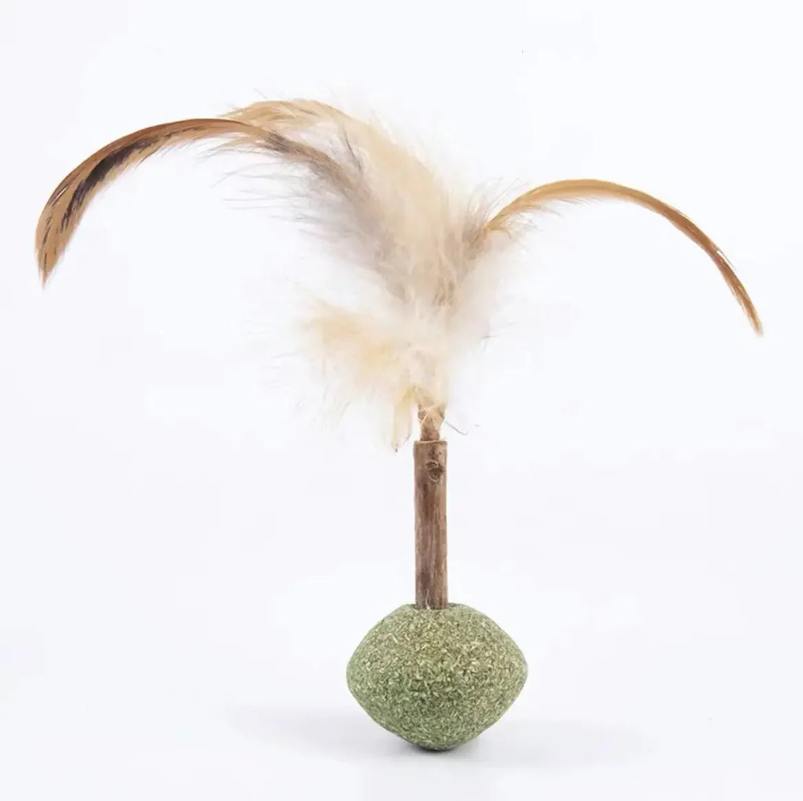 Feather Catnip Ball Toy for Cats - Enhances Digestion and Dental Health-My Little Pet
