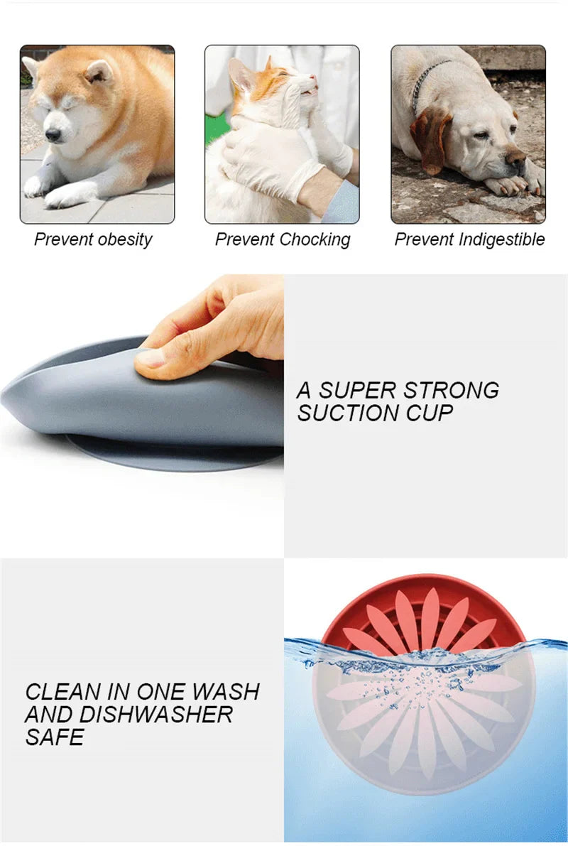 Silicone Slow Feeder for Pets - Anti-Choke Licking Pad for Cats and Dogs-My Little Pet