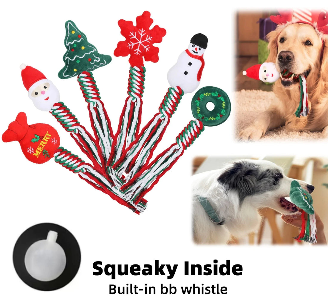 Christmas Themed Dog Rope Toys for Puppies and Dogs-My Little Pet
