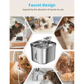 2.2L Upgraded Stainless Steel Cat Water Fountain with Multi-Filter System-My Little Pet