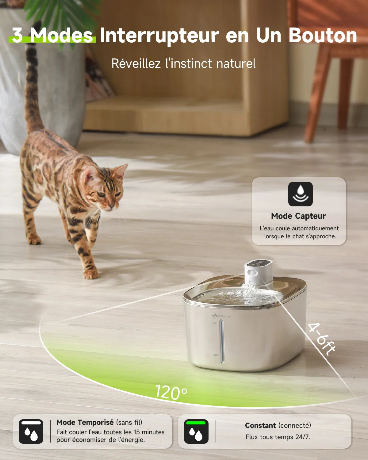 4L Wireless Cat Water Fountain with Auto Sensor-My Little Pet
