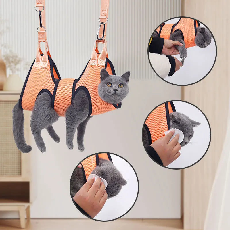 Cat Grooming Hammock - Anti-Scratch Restraint Bag for Trimming & Bathing-My Little Pet