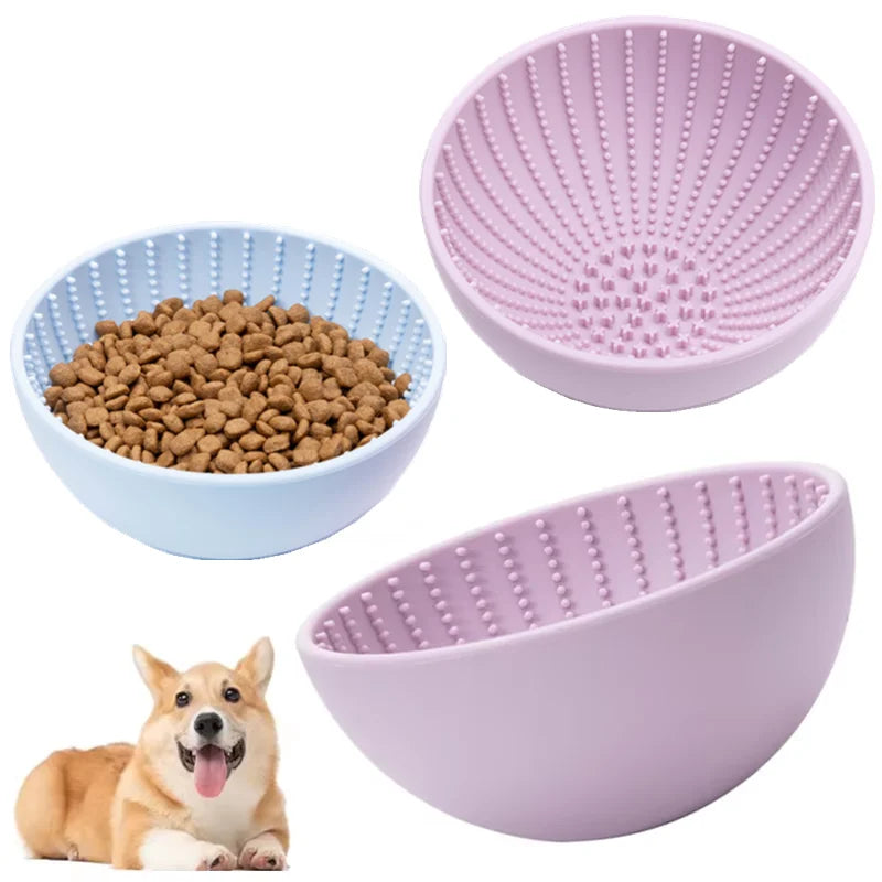 Anti-Slip Silicone Slow Feeder Bowl with Suction Cups for Dogs and Cats-My Little Pet