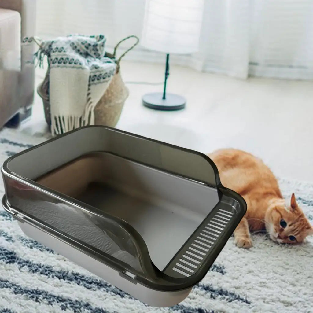 Kitty Litter Pan - High-Sided, Semi-Enclosed Cat Toilet-My Little Pet