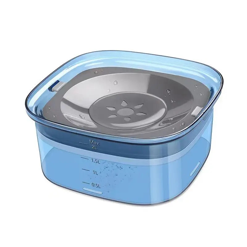 Anti-Splash Pet Water Bowl with 2L Capacity, No Mess Dispenser-My Little Pet
