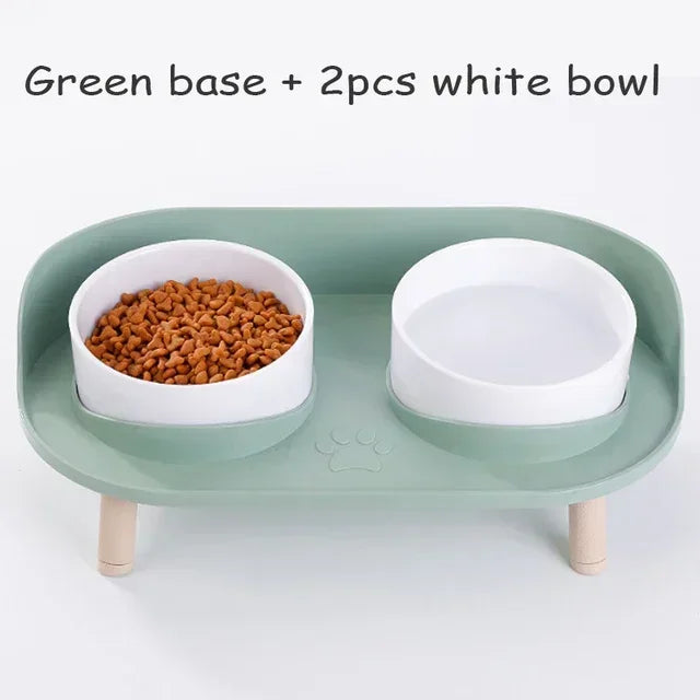 Elevated Double Pet Feeder Bowls – Adjustable Height Feeding Station for Cats and Dogs-My Little Pet
