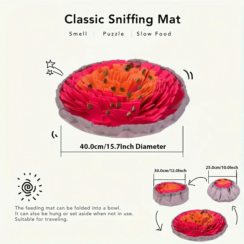 Foldable Felt Snuffle Mat for Dogs - Interactive Slow Feeding Training Toy-My Little Pet