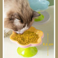 Elevated Ceramic Cat Bowl with Flower Design - Protects Your Cat's Neck-My Little Pet