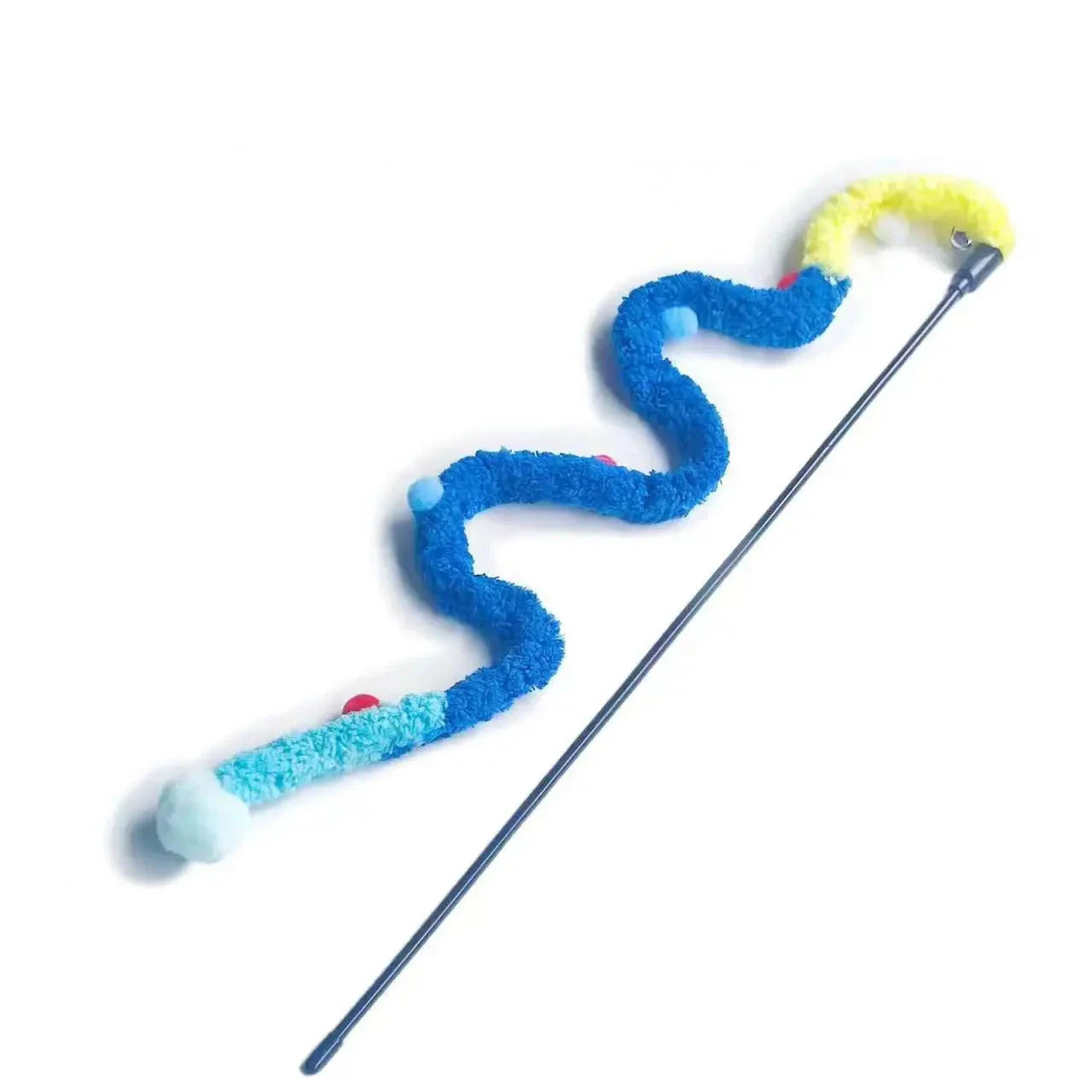 Colorful Plush Cat Teaser Wand with Bell - Interactive Cat Toy-My Little Pet