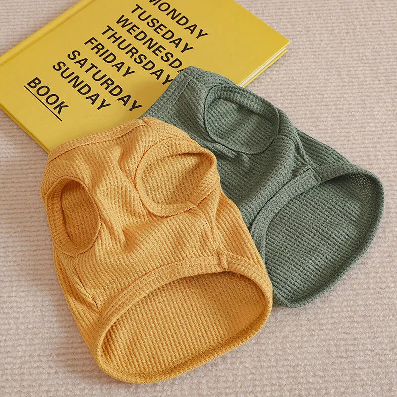 Bear Patch Pet Vest - Lightweight Cotton Summer T-Shirt for Cats & Small Dogs-My Little Pet