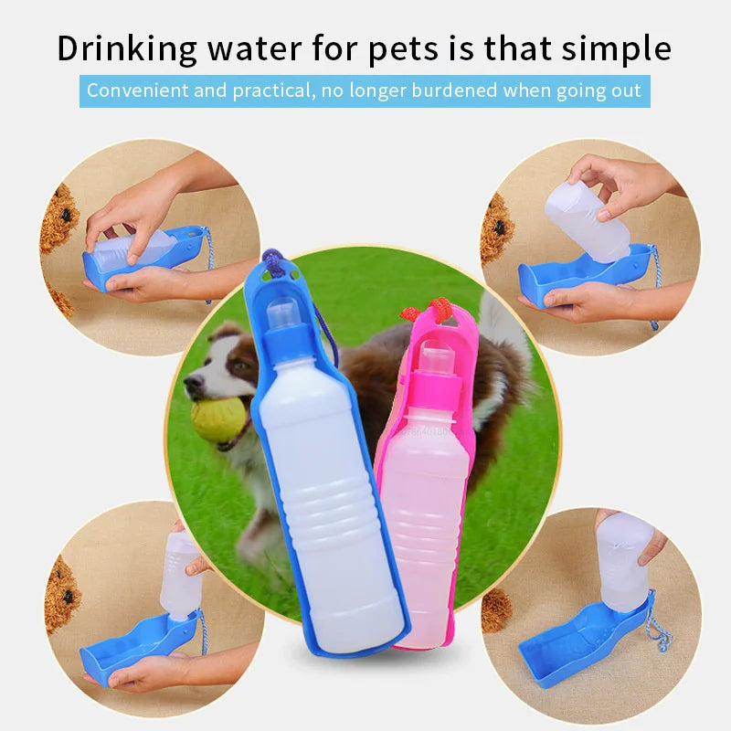 Portable Dog Water Bottle in 250ML/500ML Sizes-My Little Pet