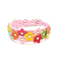 Floral Faux Leather Pet Collar for Dogs and Cats-My Little Pet