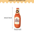 Durable Plush Dog Toy in Beer Bottle Shape - Fun and Safe Teeth Cleaning-My Little Pet