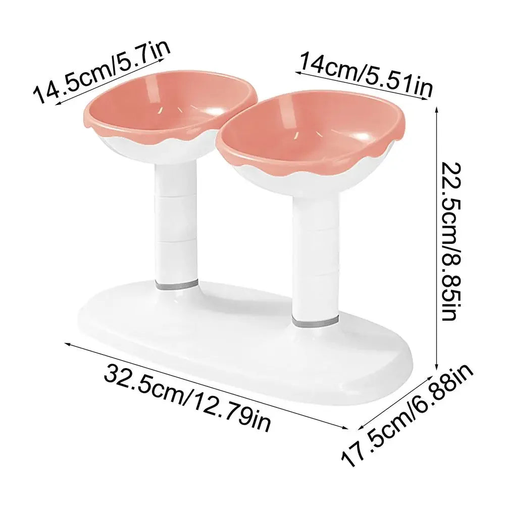 Adjustable Height Dual Bowl Set for Pets-My Little Pet