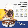 Anti-Choking Slow Feeder Dog Bowl in Stainless Steel-My Little Pet