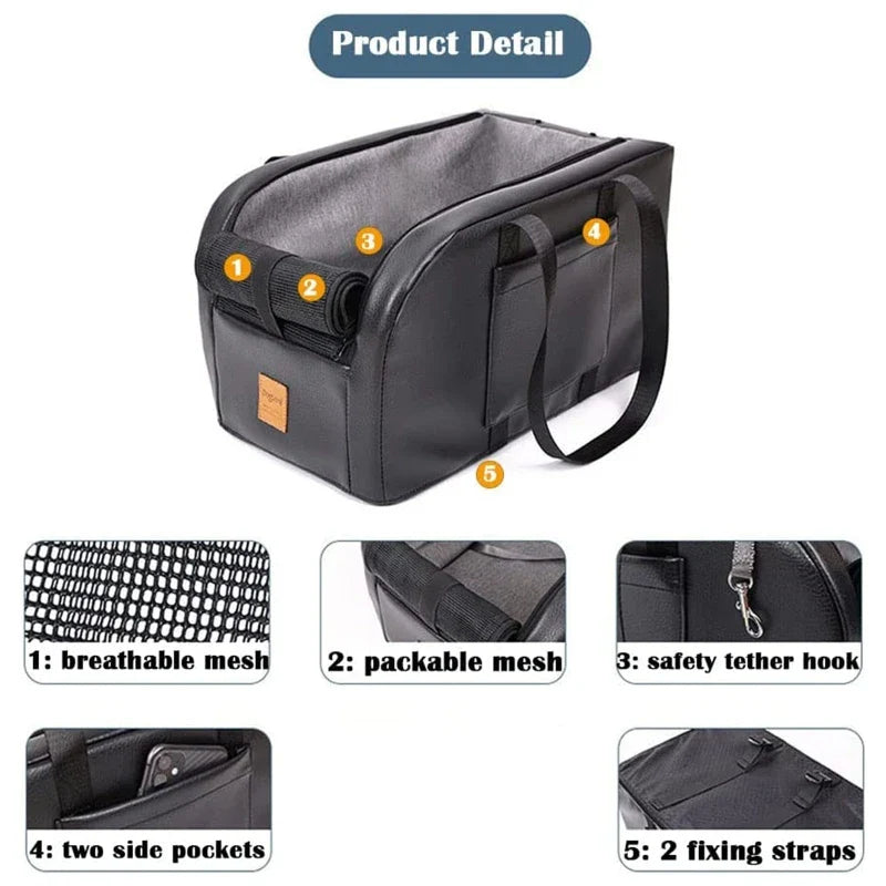 Compact Dog Car Seat for Small Pets with Safety Features-My Little Pet