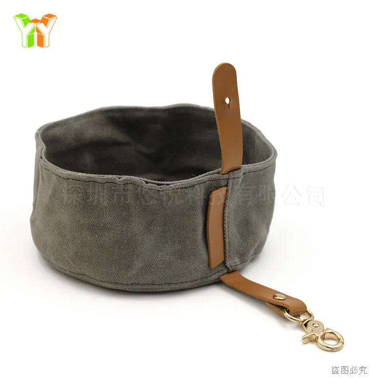 Foldable Canvas Dog Bowl for Travel - Large Capacity-My Little Pet