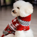 Festive Pet Sweaters for Dogs and Cats - Maroon Elk Design-My Little Pet