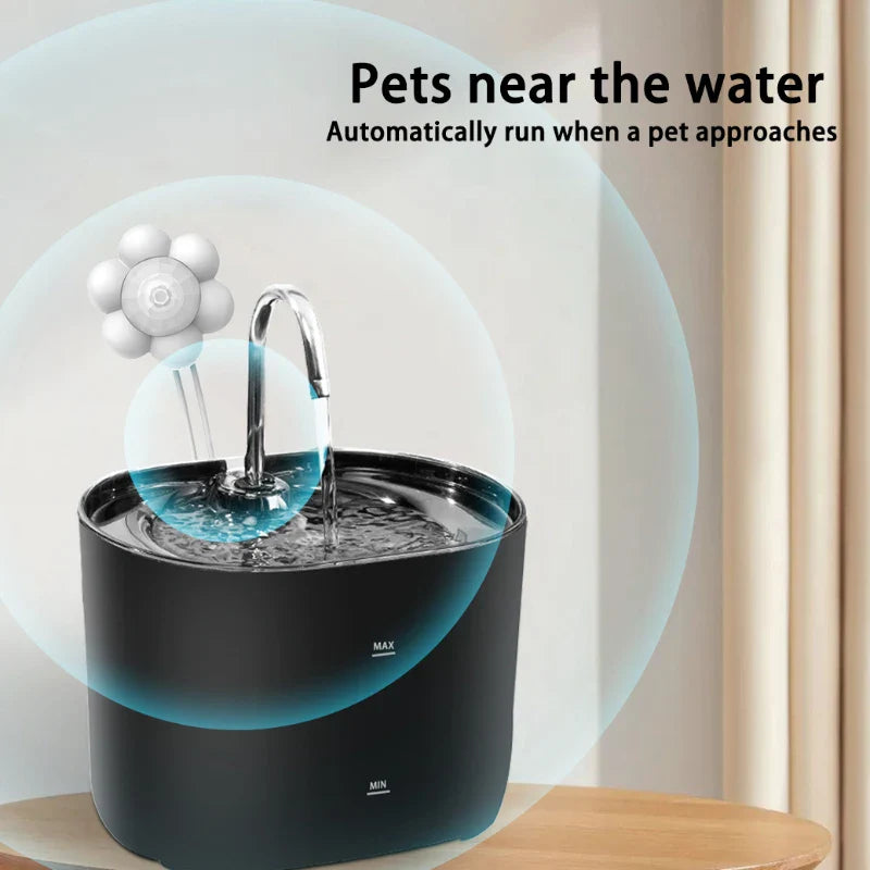 Automatic Stainless Steel Pet Water Fountain with Ultra-Silent Pump-My Little Pet