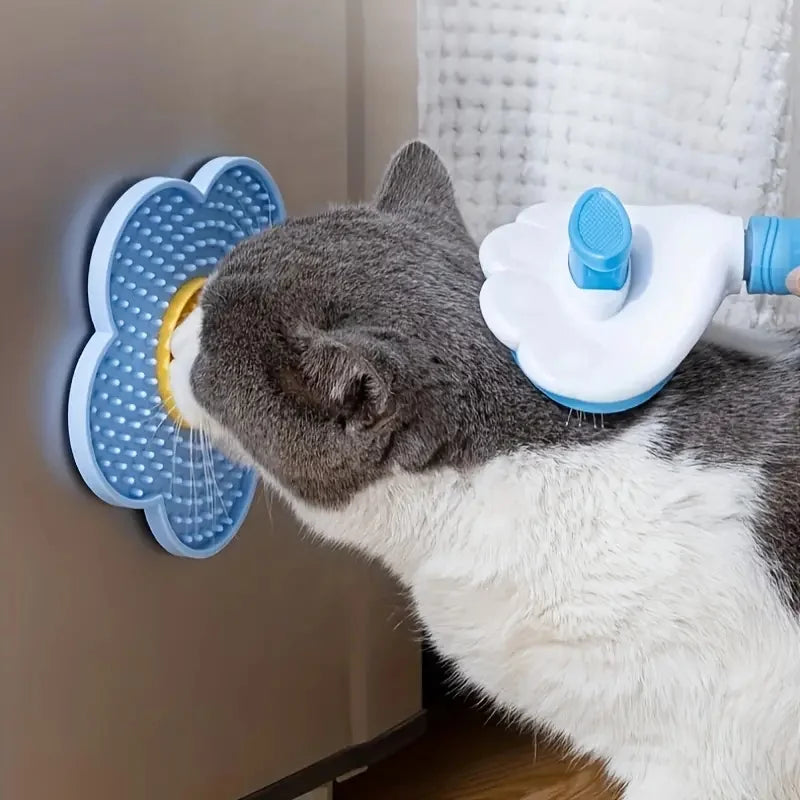 Sunflower Silicone Lick Mat for Cats - Anxiety Relief Feeding Pad with Suction Cups-My Little Pet